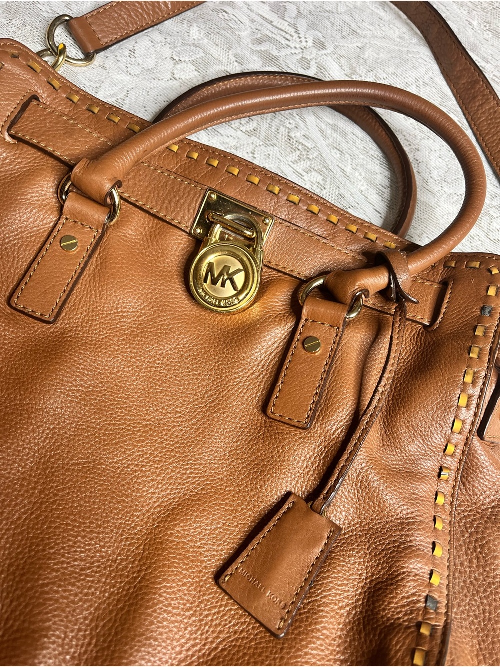 Michael Kors Hamilton Leather Handbag Tote Bag XL - Picture 6 of 16